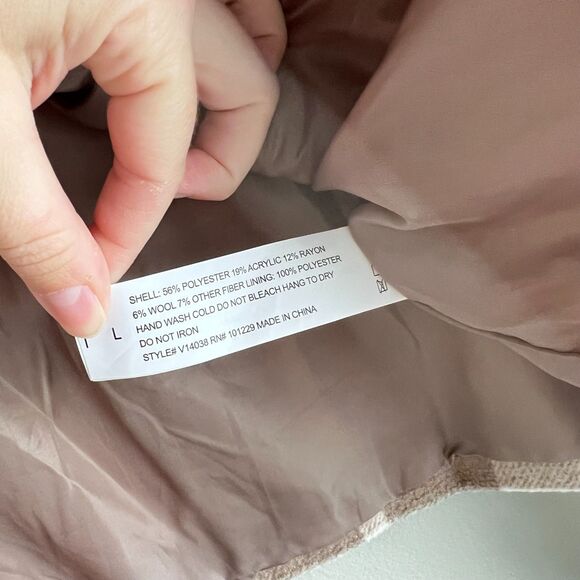 Ashley Outerwear Neutral Blazer Jacket Double Breasted Soft Teddy - Large - Picture 2 of 6